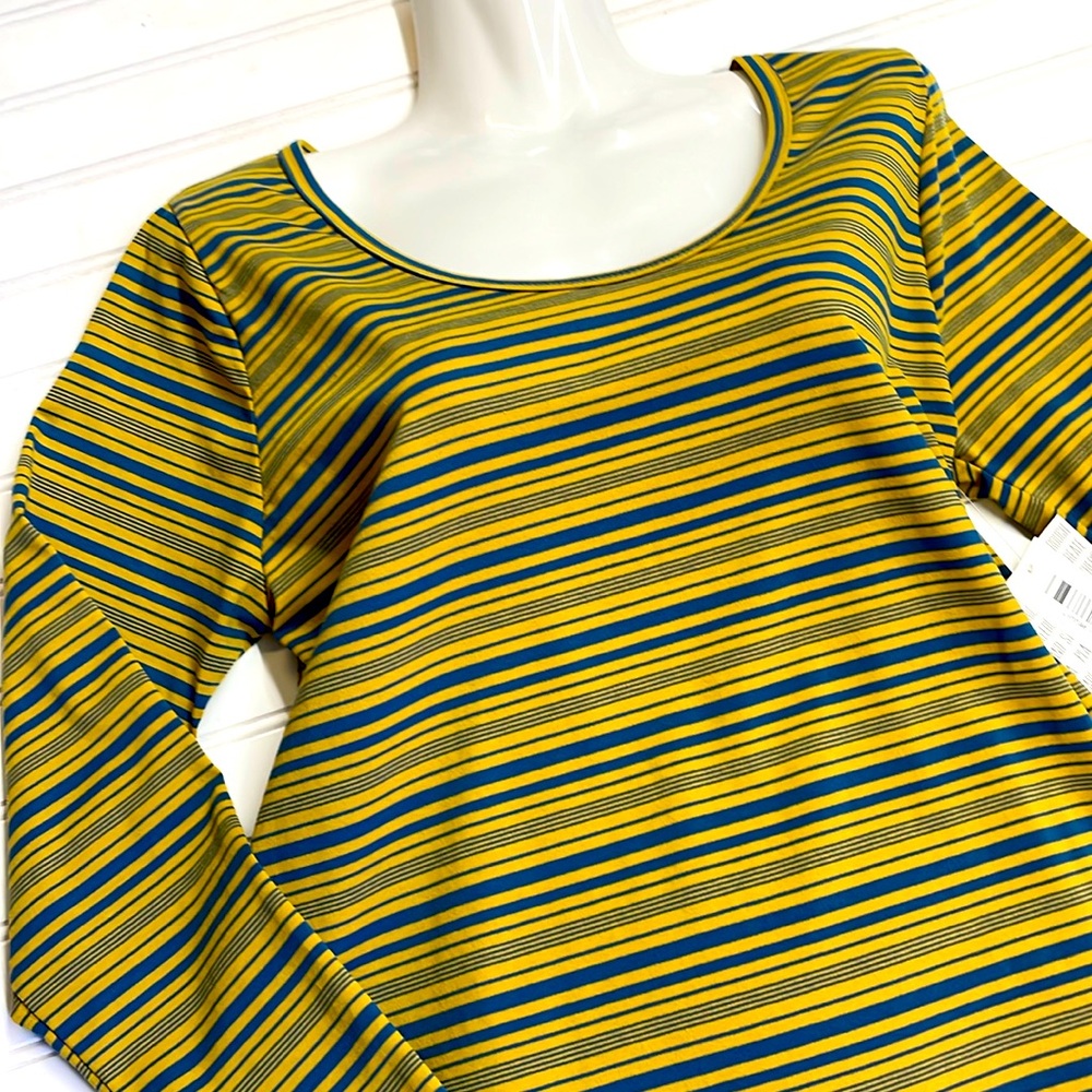 LulaRoe Striped Lynnae Long Sleeved Tunic Top